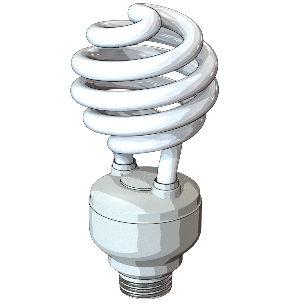 مدل سه بعدی لامپ کم مصرف با فرمت سالید ورکز پارت